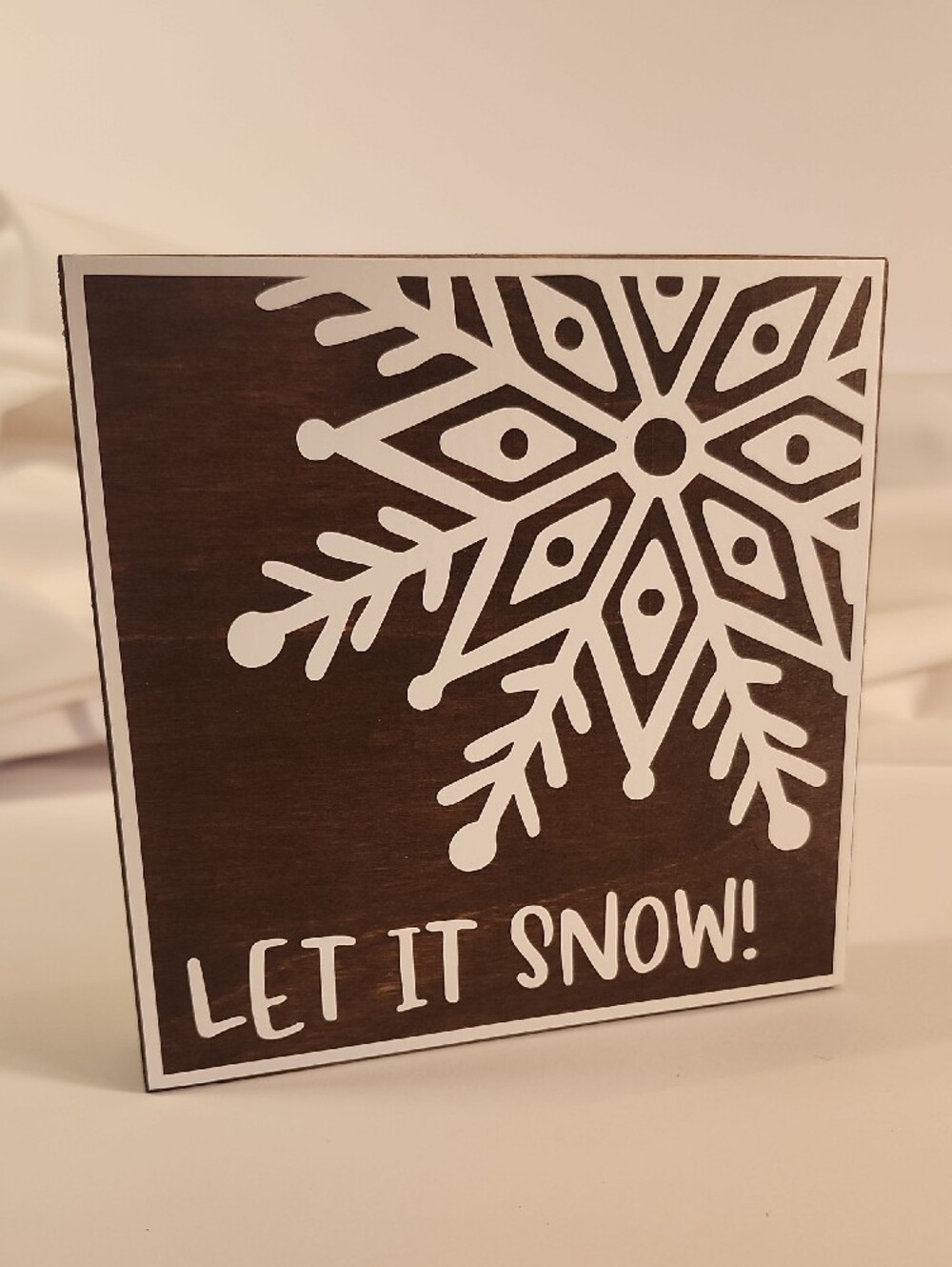 Holiday Wood Stain & White Decorative Sign Set - Let It Snow & Sleigh Rides - Picture 2 of 5